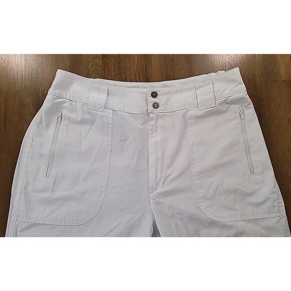 Chico’s Cargo Pants w/ Zip Pockets Sz 1 Medium White Lightweight EUC - Picture 2 of 8